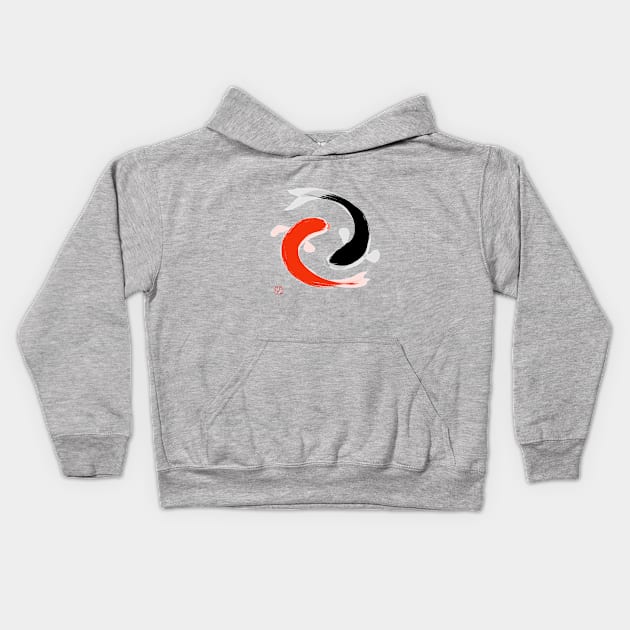 Yin Yang Fish Kids Hoodie by Huluhua